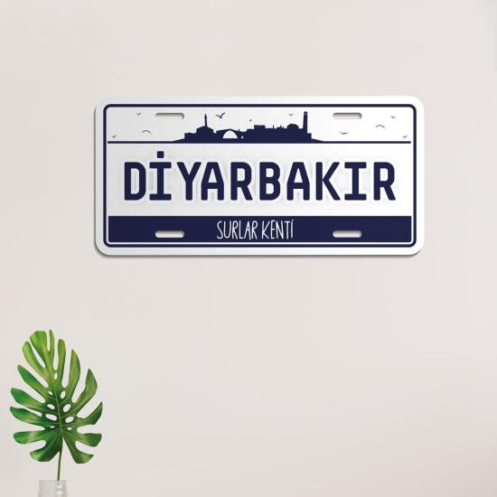 Diyarbakır Ahşap Şehir Sokak Tabelası-Duvar Tablosu-İl Tablosu