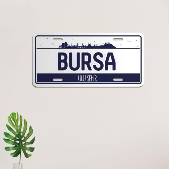 Bursa Ahşap Şehir Sokak Tabelası-Duvar Tablosu-İl Tablosu