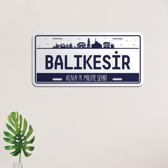 Balıkesir Ahşap Şehir Sokak Tabelası-Duvar Tablosu-İl Tablosu